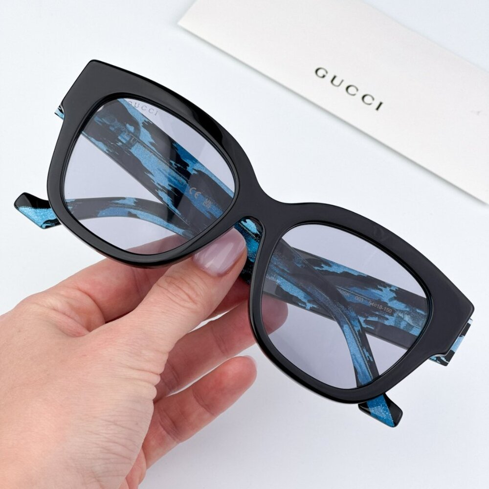 Gucci Gg1550sk 003 Brand New Sunglasses Black Violet Women Square